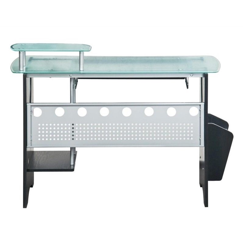 Techni Mobili Venice Glass Top Wood Computer Workstation In