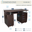 Techni Mobili Engineered Wood Computer Desk w/CPU Stand Compartment in Chocolate