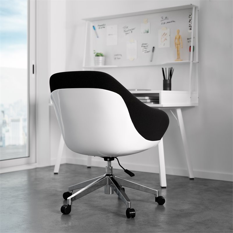 Techni Mobili Fabric Upholstered Office Swivel Chair in Black