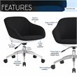 Techni Mobili Fabric Upholstered Office Swivel Chair in Black