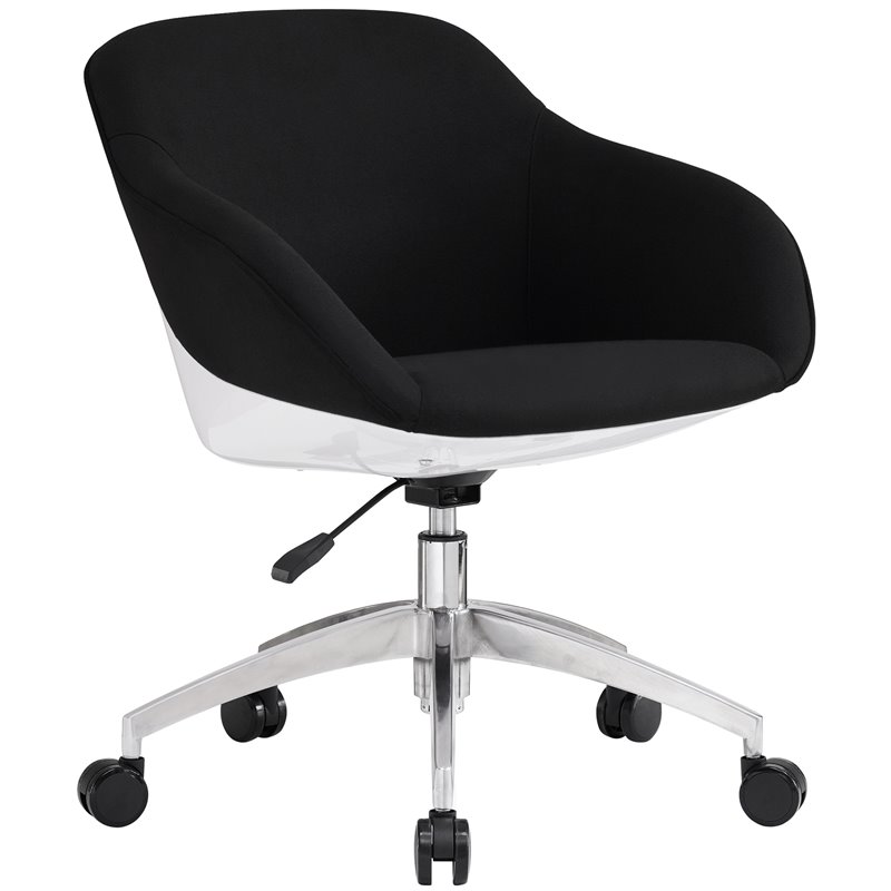 Techni Mobili Fabric Upholstered Office Swivel Chair in Black