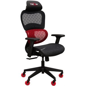 techni mobili ts36c airflex cool mesh pu upholstered gaming chair in red/black