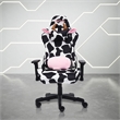 Techni Mobili Sport TS85 COW Print Fabric LUXX Series Gaming Chair Black/White