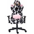 Techni Mobili Sport TS85 COW Print Fabric LUXX Series Gaming Chair Black/White