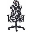 Techni Mobili Sport TS85 COW Print Fabric LUXX Series Gaming Chair Black/White