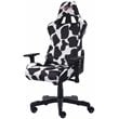 Techni Mobili Sport TS85 COW Print Fabric LUXX Series Gaming Chair Black/White