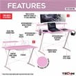 Techni Sport TS-200 Carbon Computer Gaming Desk with Shelves - Pink/White