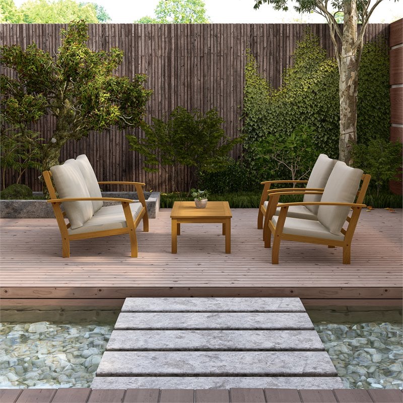 Wooden patio sofa discount set