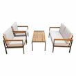 Techni Mobili Ribe 4-Piece Outdoor Aluminum/Wood Patio Sofa Set in Beige