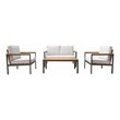 Techni Mobili Ribe 4-Piece Outdoor Aluminum/Wood Patio Sofa Set in Beige