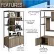 Techni Mobili Mid-Century MDF Wood & Metal Storage Rack with Door Cabinet in Oak