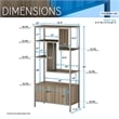 Techni Mobili Mid-Century MDF Wood & Metal Storage Rack with Door Cabinet in Oak