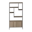 Techni Mobili Mid-Century MDF Wood & Metal Storage Rack with Door Cabinet in Oak