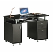 Techni Mobili Engineered Wood Computer Desk with Storage in Espresso