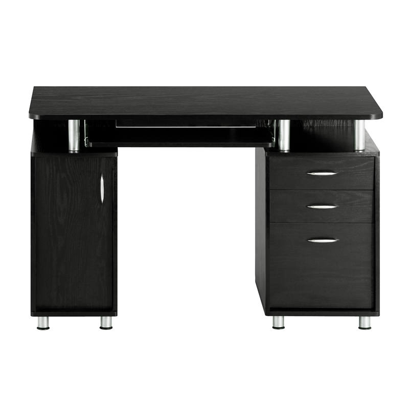 Techni Mobili Engineered Wood Computer Desk with Storage in Espresso