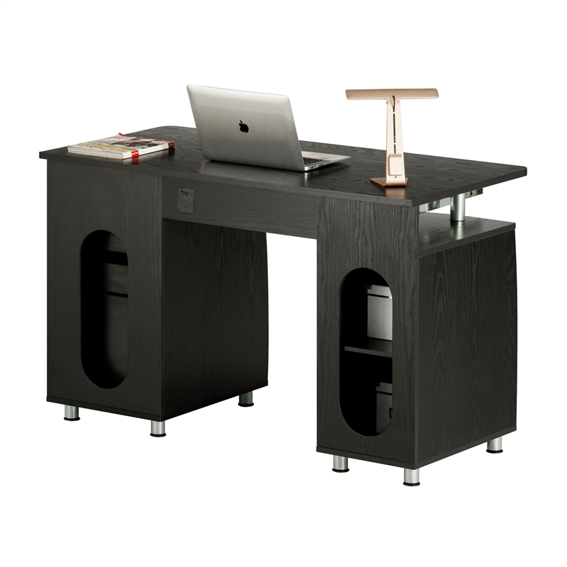 Techni Mobili Engineered Wood Computer Desk with Storage in Espresso