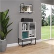Techni Mobili Allure 2-Shelf Geometric Modern Wood & Metal Bookcase in White
