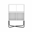 Techni Mobili Allure 2-Shelf Geometric Modern Wood & Metal Bookcase in White