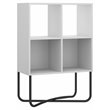 Techni Mobili Allure 2-Shelf Geometric Modern Wood & Metal Bookcase in White