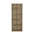 Techni Mobili Cassa 5-Shelf Staggered Modern Wood Bookcase in Pine Brown