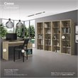 Techni Mobili Cassa 5-Shelf Staggered Modern Wood Bookcase in Pine Brown