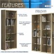 Techni Mobili Cassa 5-Shelf Staggered Modern Wood Bookcase in Pine Brown