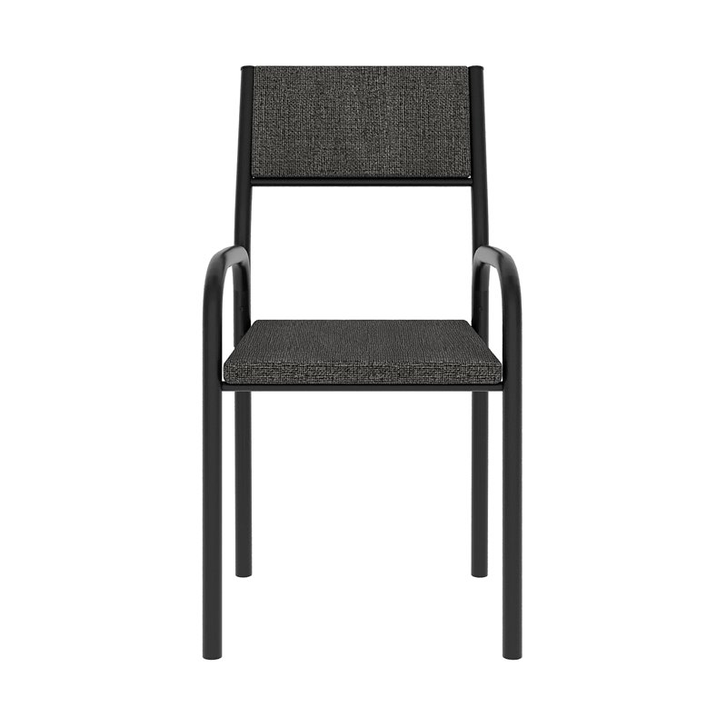 Techni Mobili Cassa and Allure Modern Metal & Fabric Writing Desk in Black