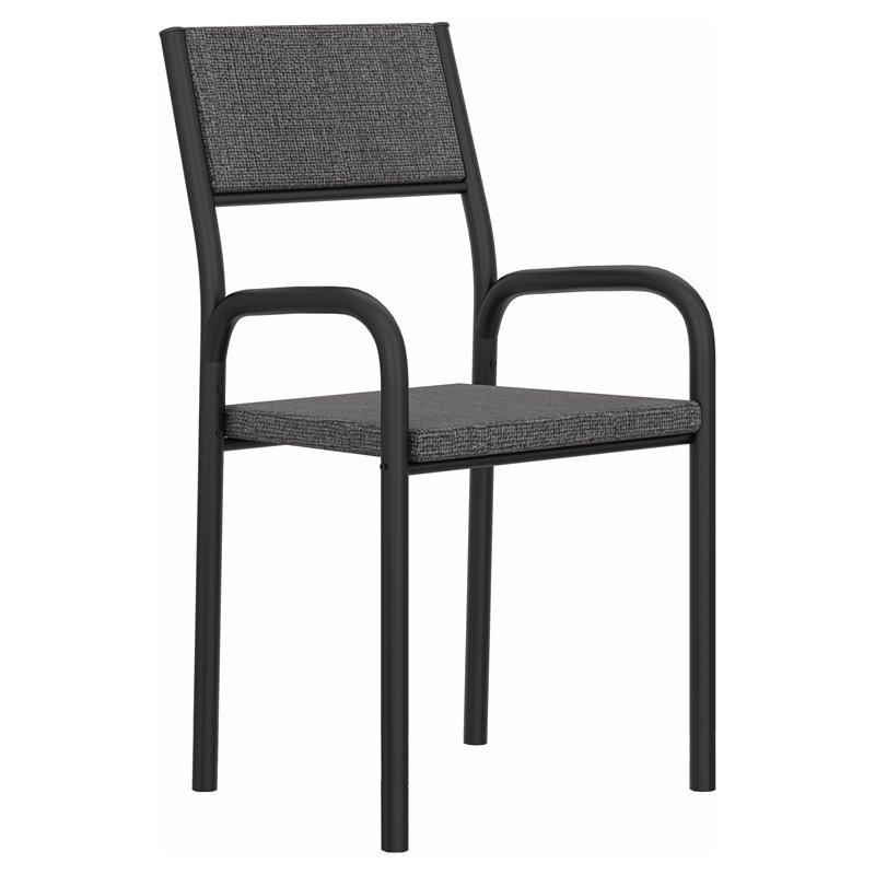 Techni Mobili Cassa and Allure Modern Metal & Fabric Writing Desk in Black
