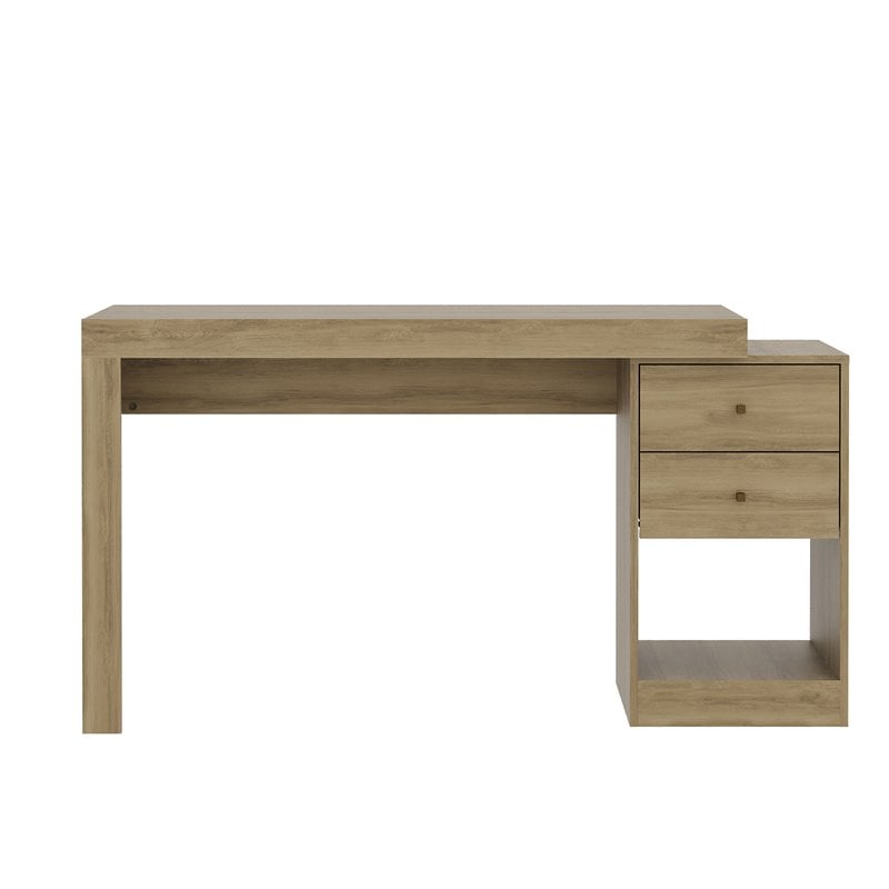Techni Mobili Cassa Expandable Modern Wood Writing Desk in Pine Brown