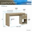 Techni Mobili Cassa Expandable Modern Wood Writing Desk in Pine Brown