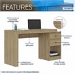 Techni Mobili Cassa Expandable Modern Wood Writing Desk in Pine Brown