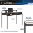 Techni Mobili Allure Modern Wood Workstation Desk with 2 Shelves in Walnut