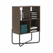 Techni Mobili Allure 2-Shelf Geometric Modern Wood & Metal Bookcase in Walnut