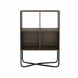 Techni Mobili Allure 2-Shelf Geometric Modern Wood & Metal Bookcase in Walnut