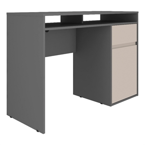 Techni Mobili Modern Engineered Wood Computer Desk with Storage in Gray