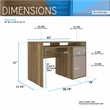Techni Mobili Modern Engineered Wood Computer Desk with Storage in Walnut