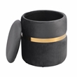 Techni Mobili Modern Fabric Storage Ottoman in Gray/Brushed Gold