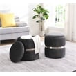 Techni Mobili Modern Fabric Storage Ottoman in Gray/Brushed Silver