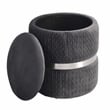 Techni Mobili Modern Fabric Storage Ottoman in Gray/Brushed Silver