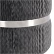 Techni Mobili Modern Fabric Storage Ottoman in Gray/Brushed Silver