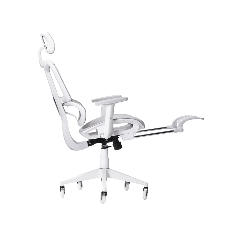 Techni Mobili Modern Sport Mesh Fabric Gaming Chair in White/Gray
