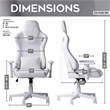 Techni Mobili Modern Sport Velvet Fabric Gaming Chair in White