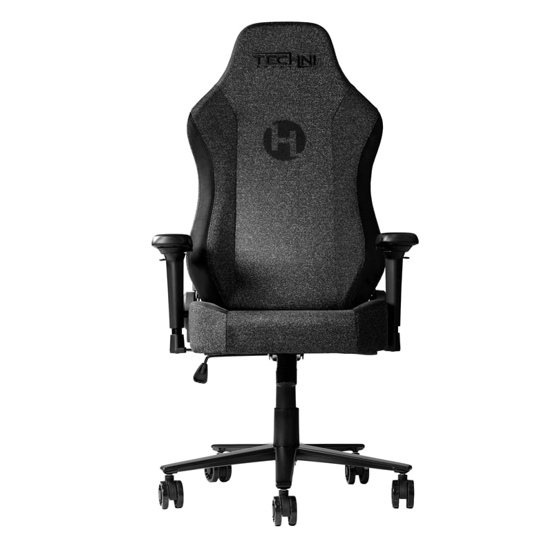 Techni Mobili Modern Velvet Fabric Gaming Chair w/ Height Adjustable in Black