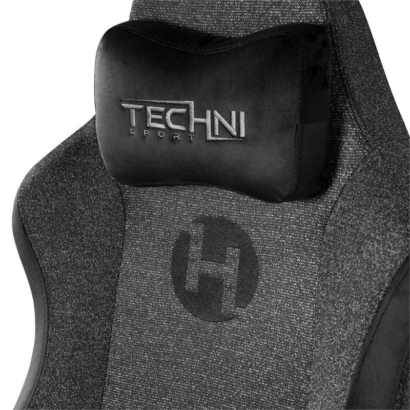 Techni Mobili Modern Velvet Fabric Gaming Chair w/ Height Adjustable in Black