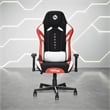Techni Mobili Modern Fabric Echo Gaming Chair w/ Height Adjustable in Black/Red