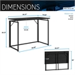 Techni Mobili Modern Wood & Steel Metal Folding Desk in Black