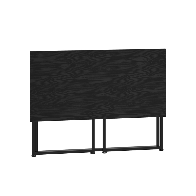 Techni Mobili Modern Wood & Steel Metal Folding Desk in Black