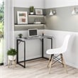 Techni Mobili Modern Wood & Steel Metal Folding Desk in Gray/Black