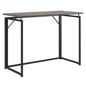 Techni Mobili Modern Wood & Steel Metal Folding Desk in Gray/Black