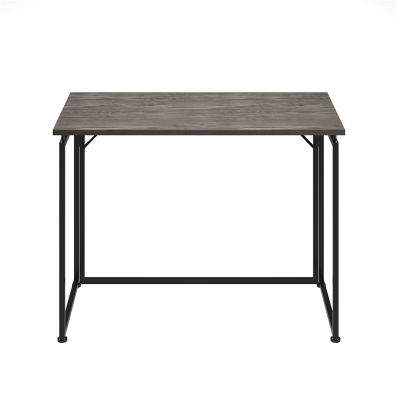 Techni Mobili Modern Wood & Steel Metal Folding Desk in Gray/Black